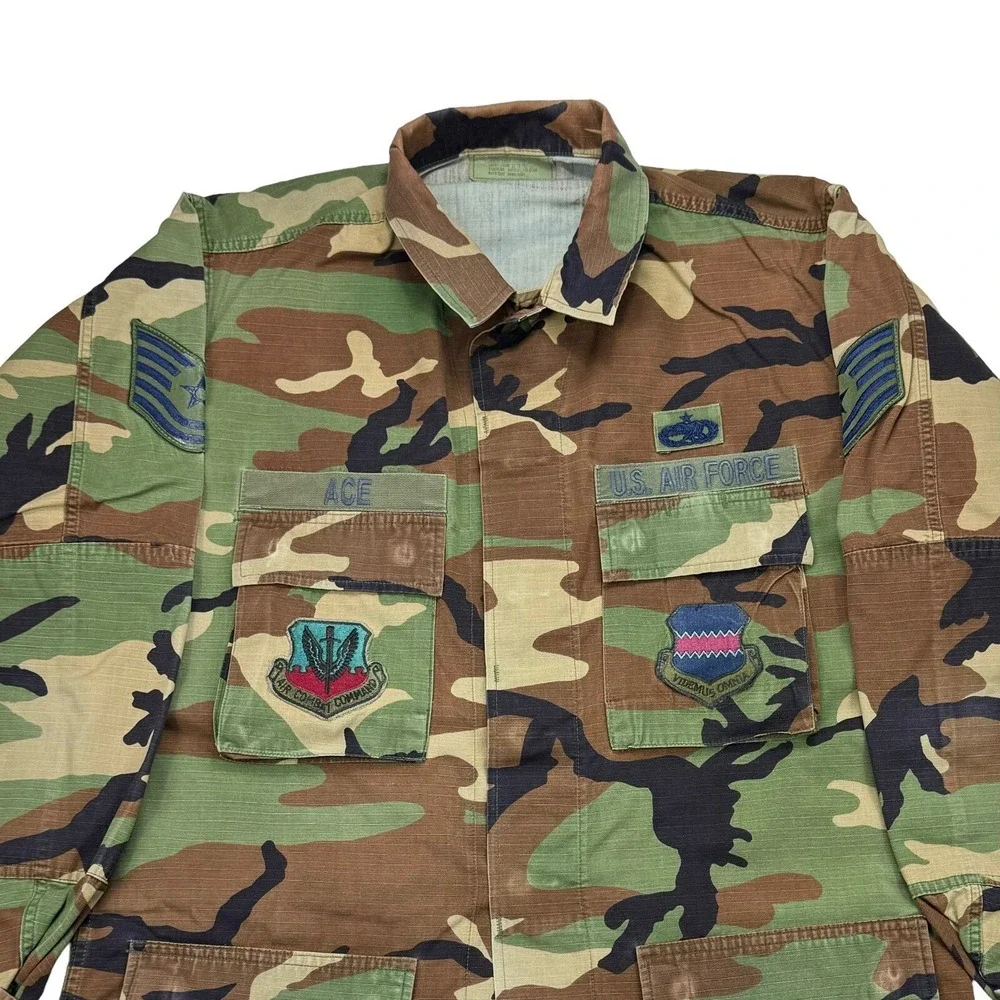 Military Combat Coat Woodland, Camouflage Pattern - Terry Mfg. size Medium Long